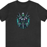 Angel of Life and Death Unisex Short Sleeve Tee, nurse shirt, combat medic apparel, Dark Grey Heather - Subtle Blue M